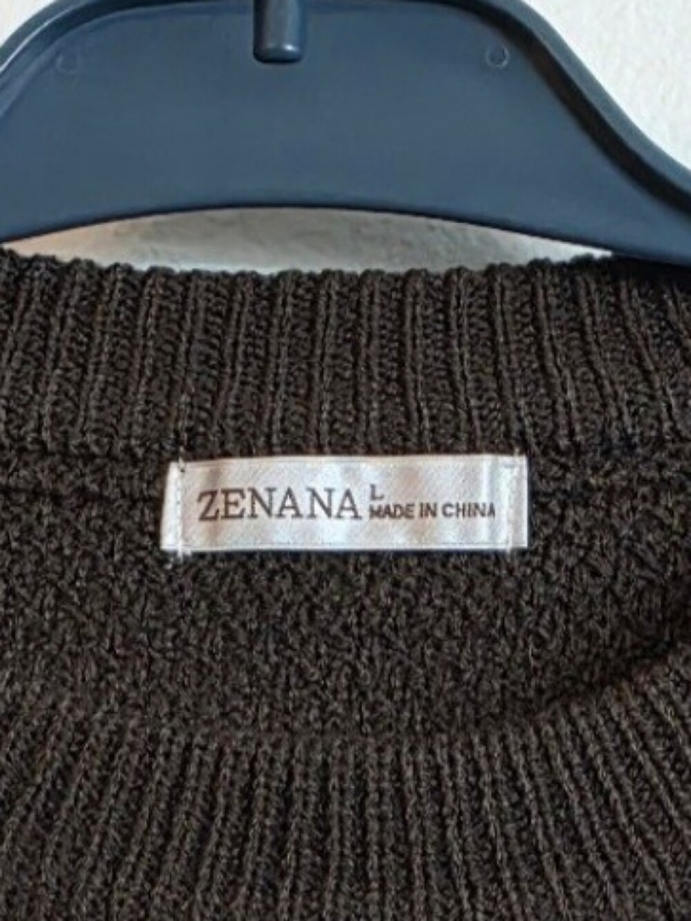 Zenana Brown Cream Striped Knit Sweater Large Long Sleeve Oversized Coastal - Picture 9 of 15